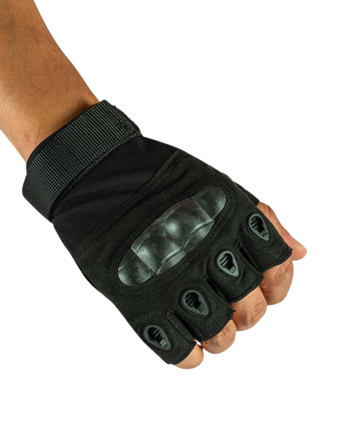 Combat Tactical Outdoor Kesik Parmak Eldiven - Siyah