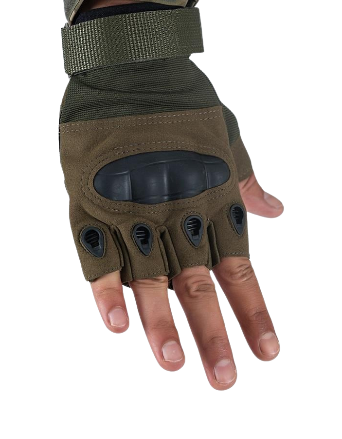 Combat Tactical Outdoor Kesik Parmak Eldiven - Haki
