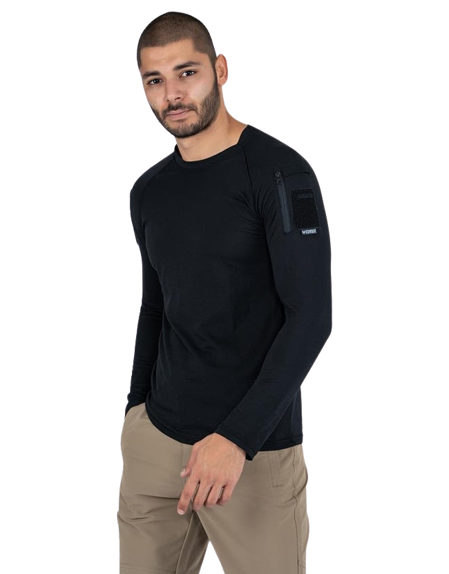 Combat Tactical T-Shirt Uzun Kol - Siyah