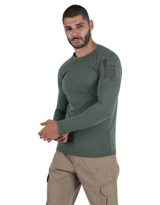 Combat Tactical T-Shirt Uzun Kol - Haki