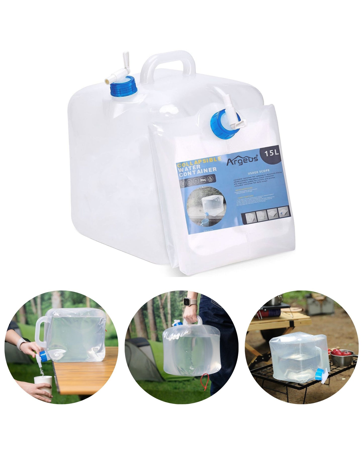 Argeus Katlanabilir Su Bidonu / Sebili - 15 Litre