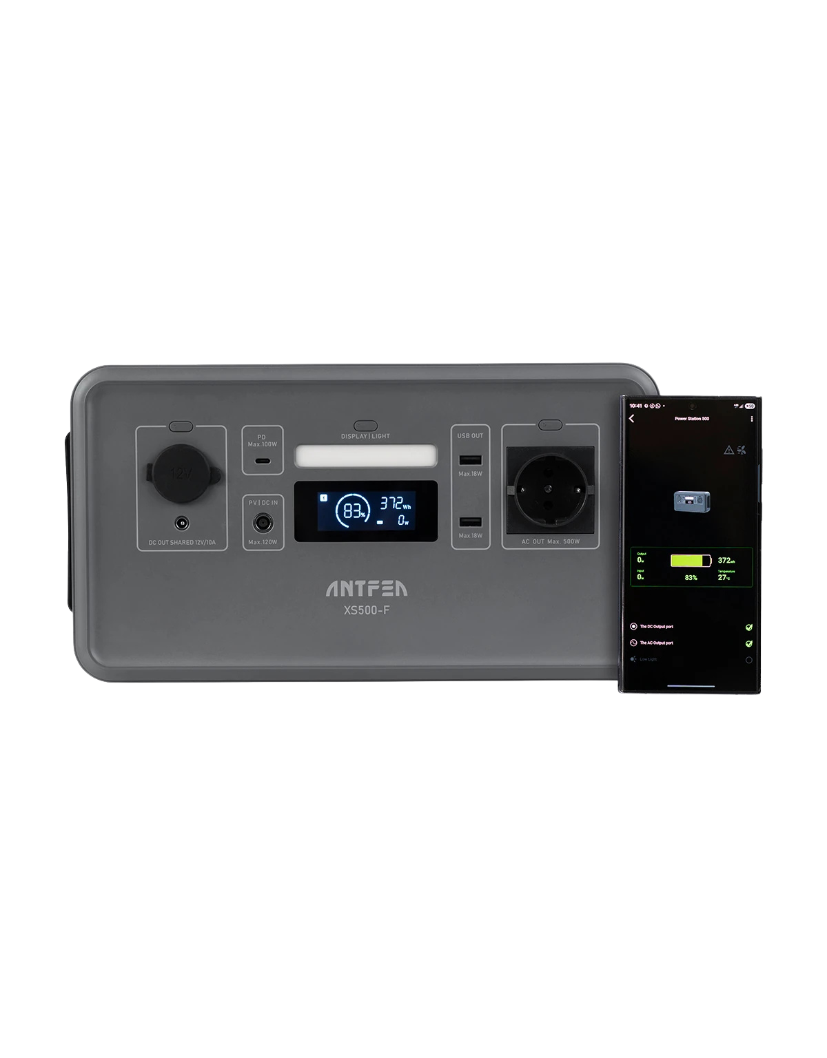 Antfea XS500F Taşınabilir Güç Sistemi – 500W, 448Wh, LiFePO₄ Batarya