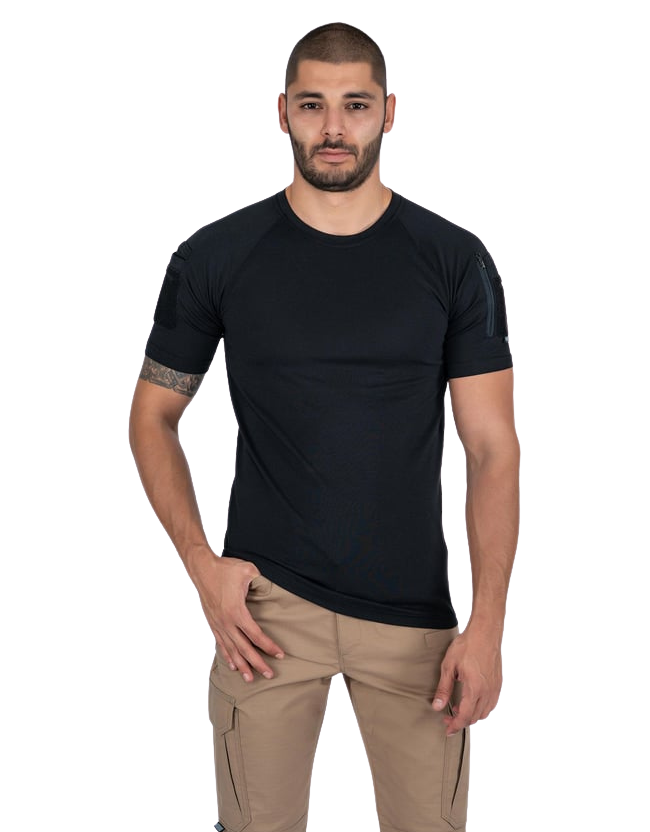 Combat Tactical T-Shirt Kısa Kol - Siyah