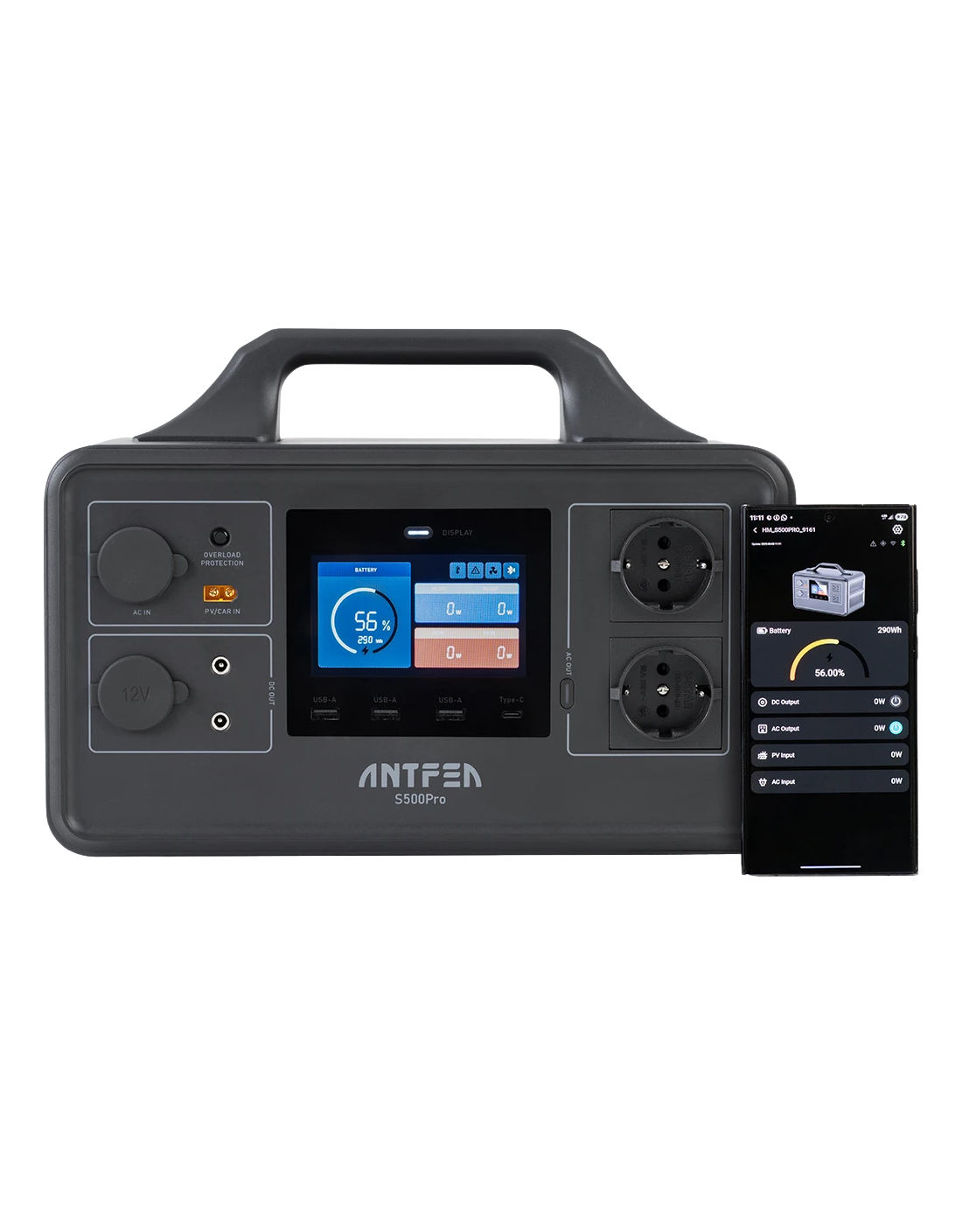 Antfea S500Pro Taşınabilir Güç Sistemi – 500W | 518Wh LiFePO₄ Batarya