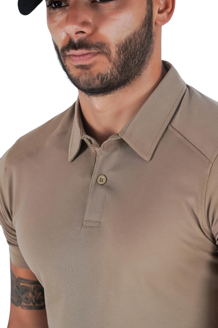 Combat Tactical Polo T-Shirt Kısa Kol - Bej