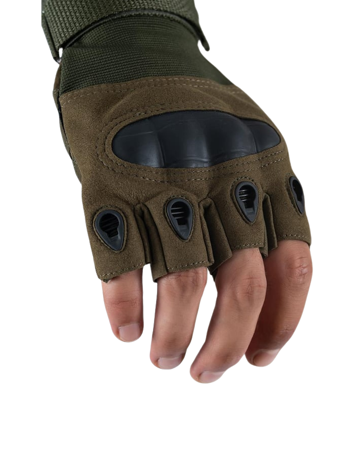 Combat Tactical Outdoor Kesik Parmak Eldiven - Haki