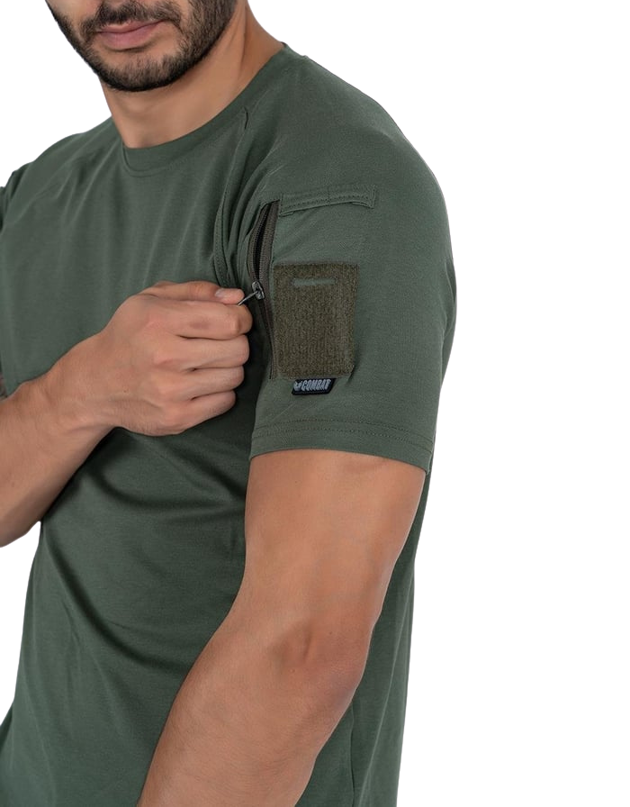 Combat Tactical T-Shirt Kısa Kol - Haki
