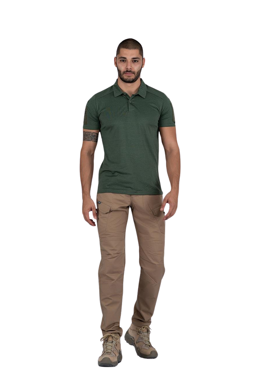 Combat Tactical Polo T-Shirt Kısa Kol - Haki
