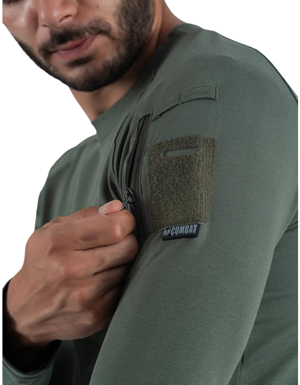 Combat Tactical T-Shirt Uzun Kol - Haki