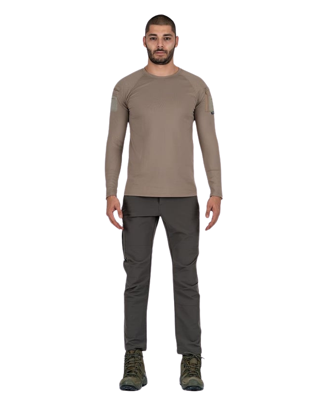 Combat Tactical T-Shirt Uzun Kol - Bej