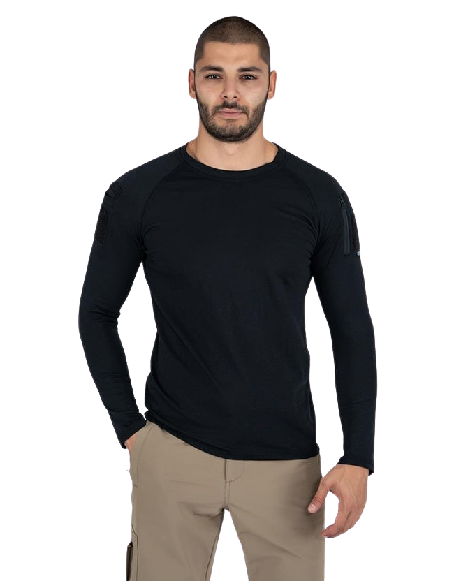 Combat Tactical T-Shirt Uzun Kol - Siyah