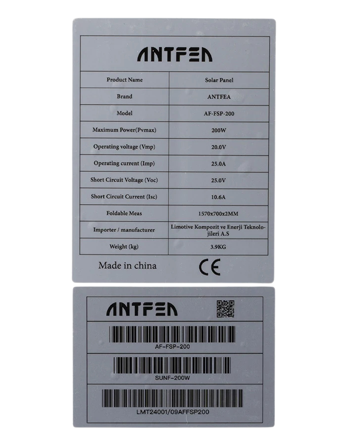 Antfea 200W Esnek Güneş Paneli – Katlanabilir & Eğimli Yüzeyler İçin
