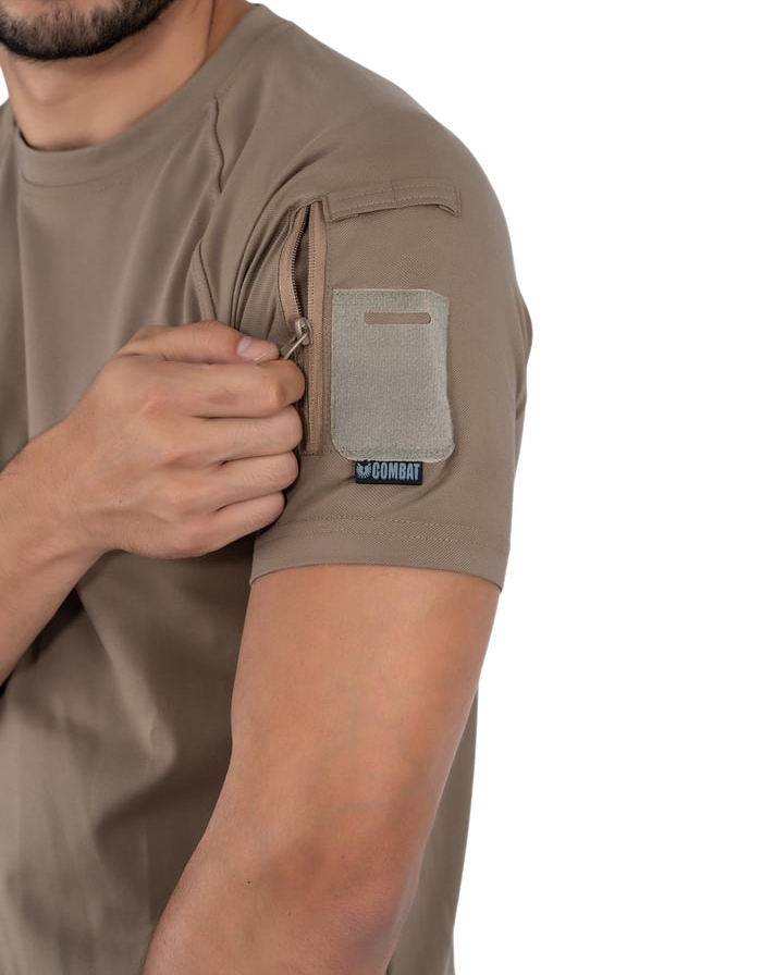 Combat Tactical T-Shirt Kısa Kol - Bej