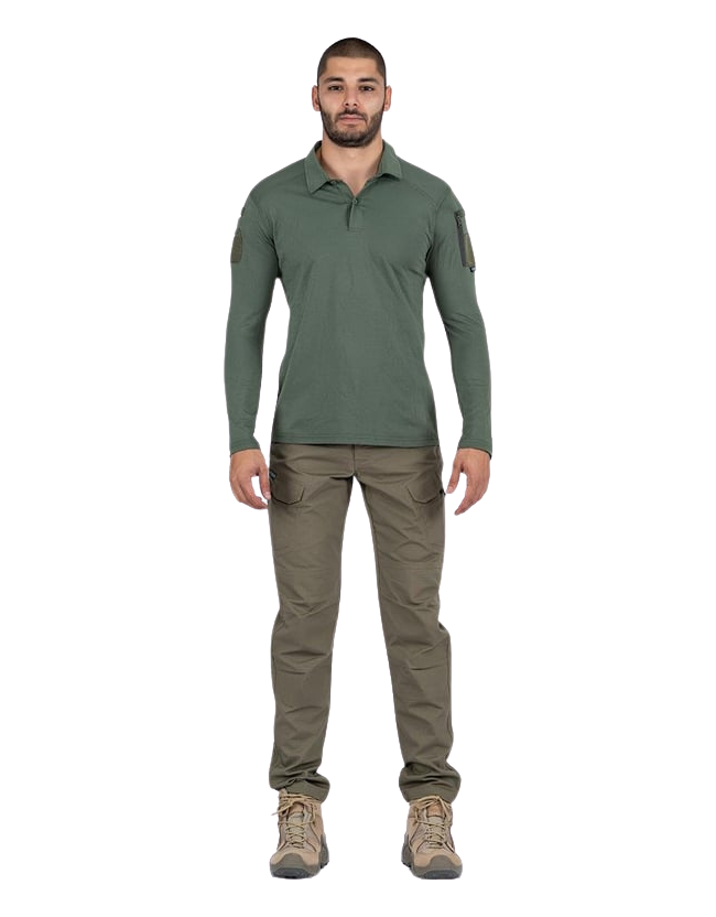 Combat Tactical Polo T-Shirt Uzun Kol - Haki