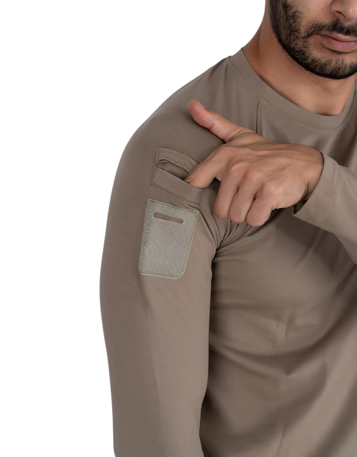 Combat Tactical T-Shirt Uzun Kol - Bej