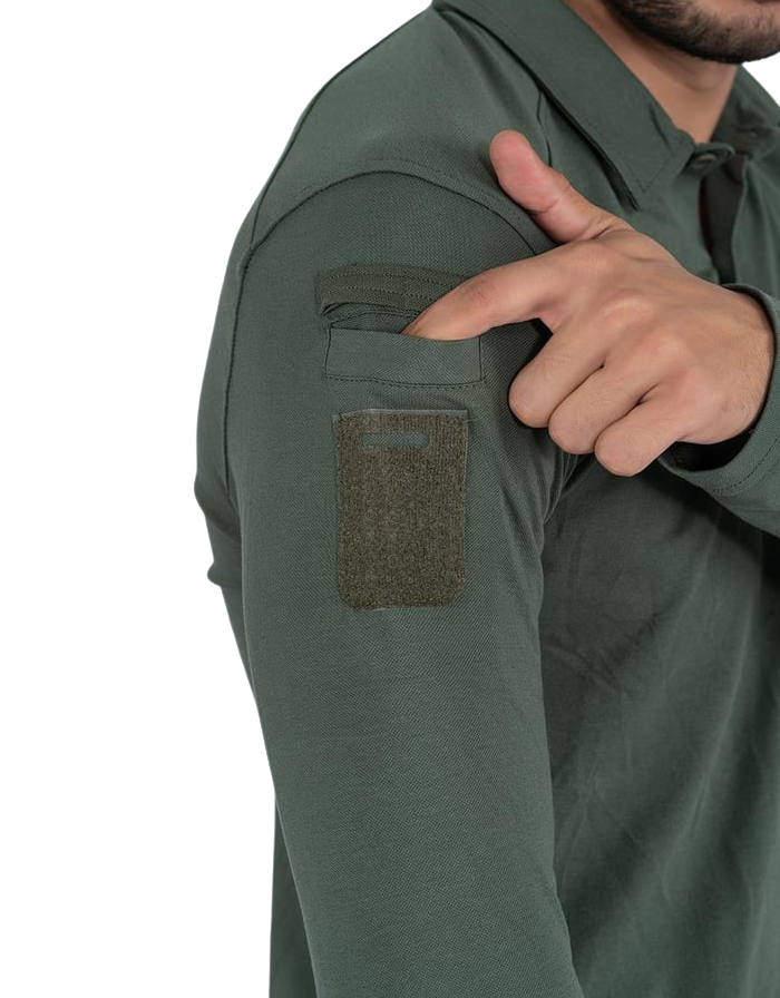 Combat Tactical Polo T-Shirt Uzun Kol - Haki