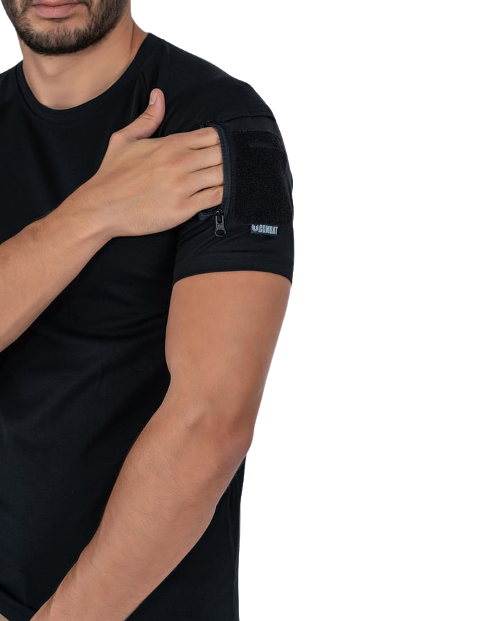 Combat Tactical T-Shirt Kısa Kol - Siyah