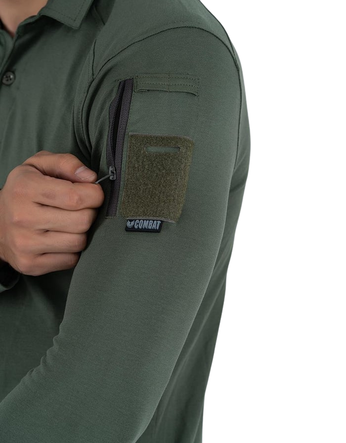 Combat Tactical Polo T-Shirt Uzun Kol - Haki