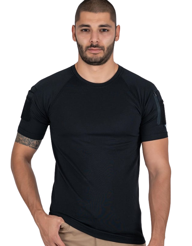 Combat Tactical T-Shirt Kısa Kol - Siyah
