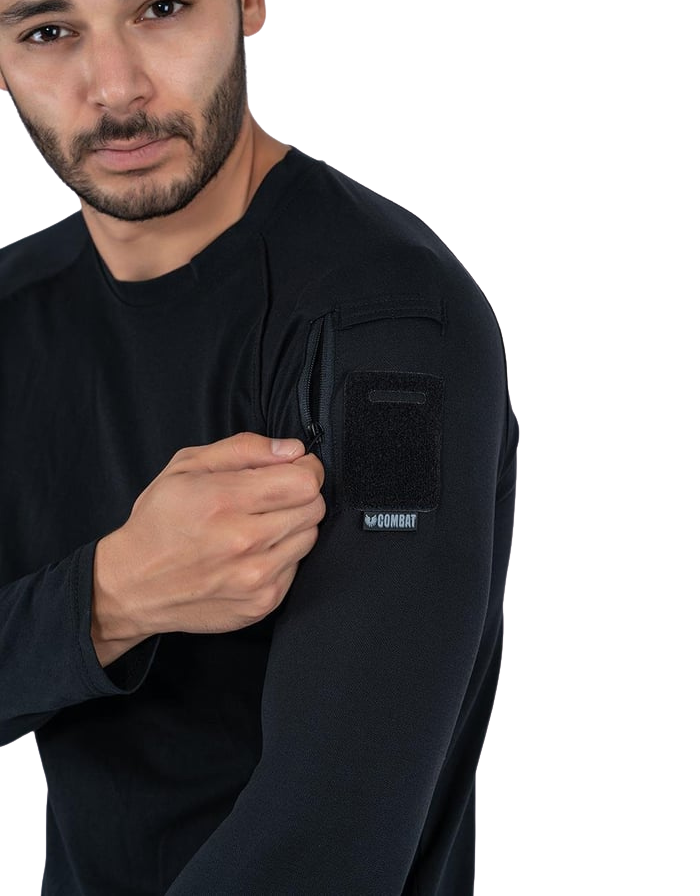 Combat Tactical T-Shirt Uzun Kol - Siyah