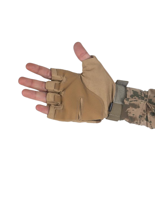 Combat Tactical Outdoor Kesik Parmak Eldiven - Bej