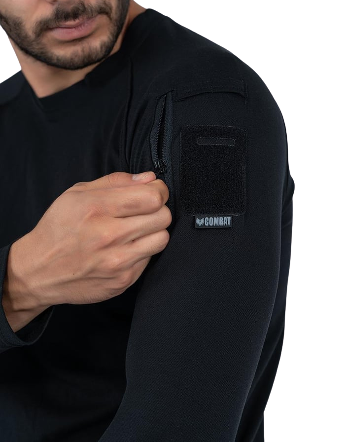 Combat Tactical T-Shirt Uzun Kol - Siyah