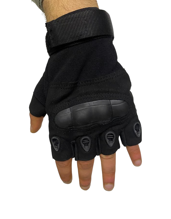 Combat Tactical Outdoor Kesik Parmak Eldiven - Siyah