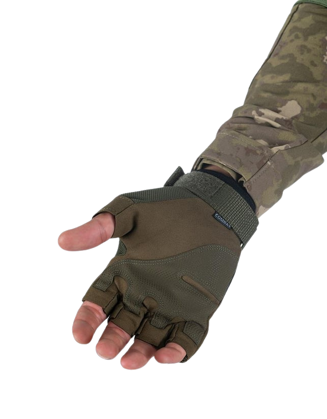 Combat Tactical Outdoor Kesik Parmak Eldiven - Haki
