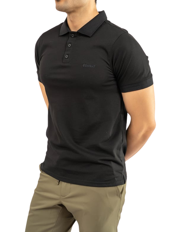 Combat Polo Yaka T-Shirt - Siyah