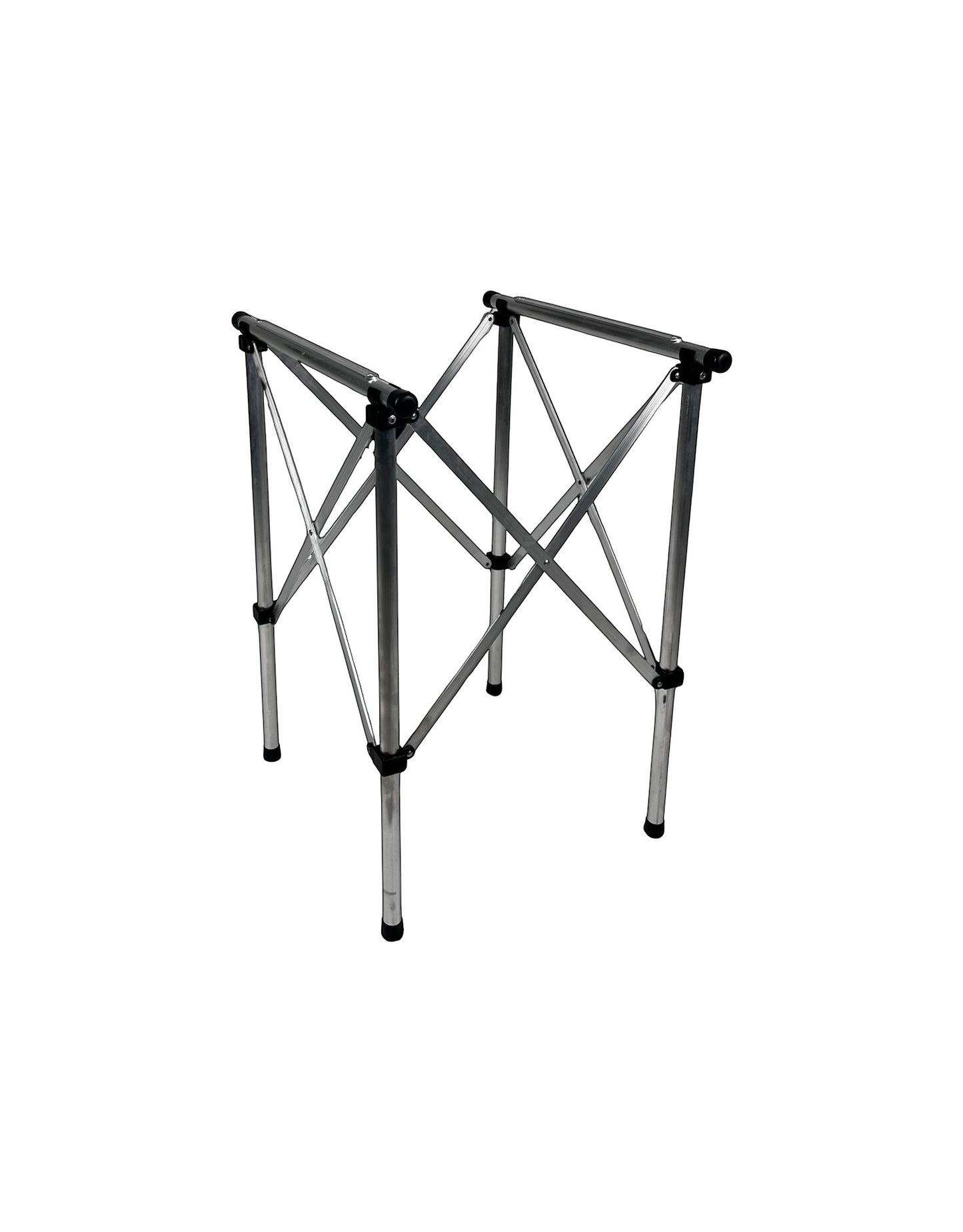 Ege Camp Outdoor Tairon Mini folding camping table frame, made of lightweight aluminum with black connectors.