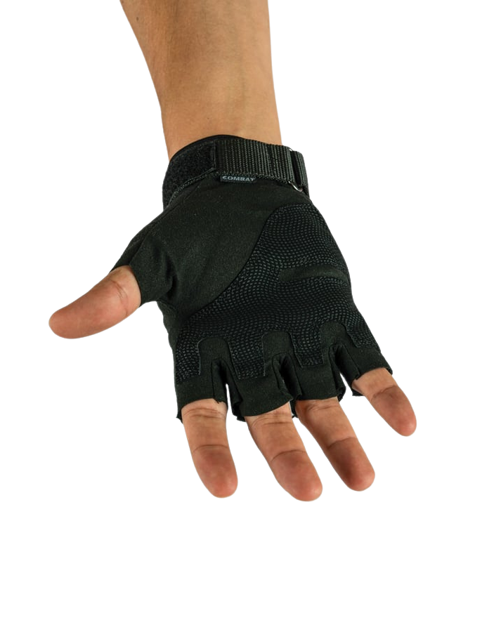 Combat Tactical Outdoor Kesik Parmak Eldiven - Siyah