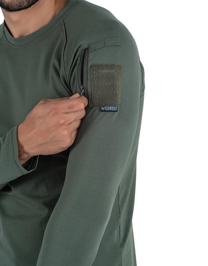 Combat Tactical T-Shirt Uzun Kol - Haki