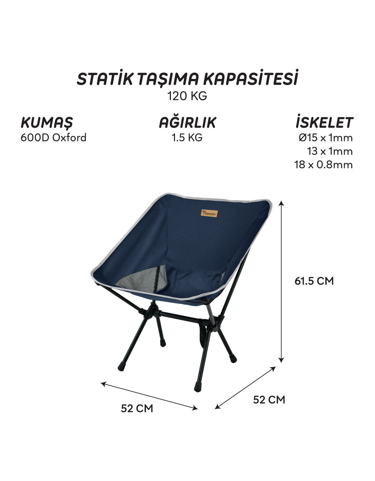 FreeCamp Jett Ultra Hafif Katlanır Sandalye - Lacivert