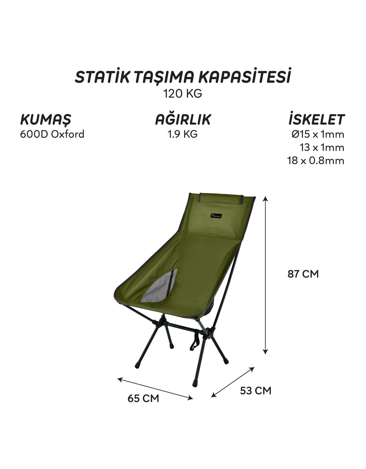 FreeCamp Waylay Katlanır Sandalye - Haki