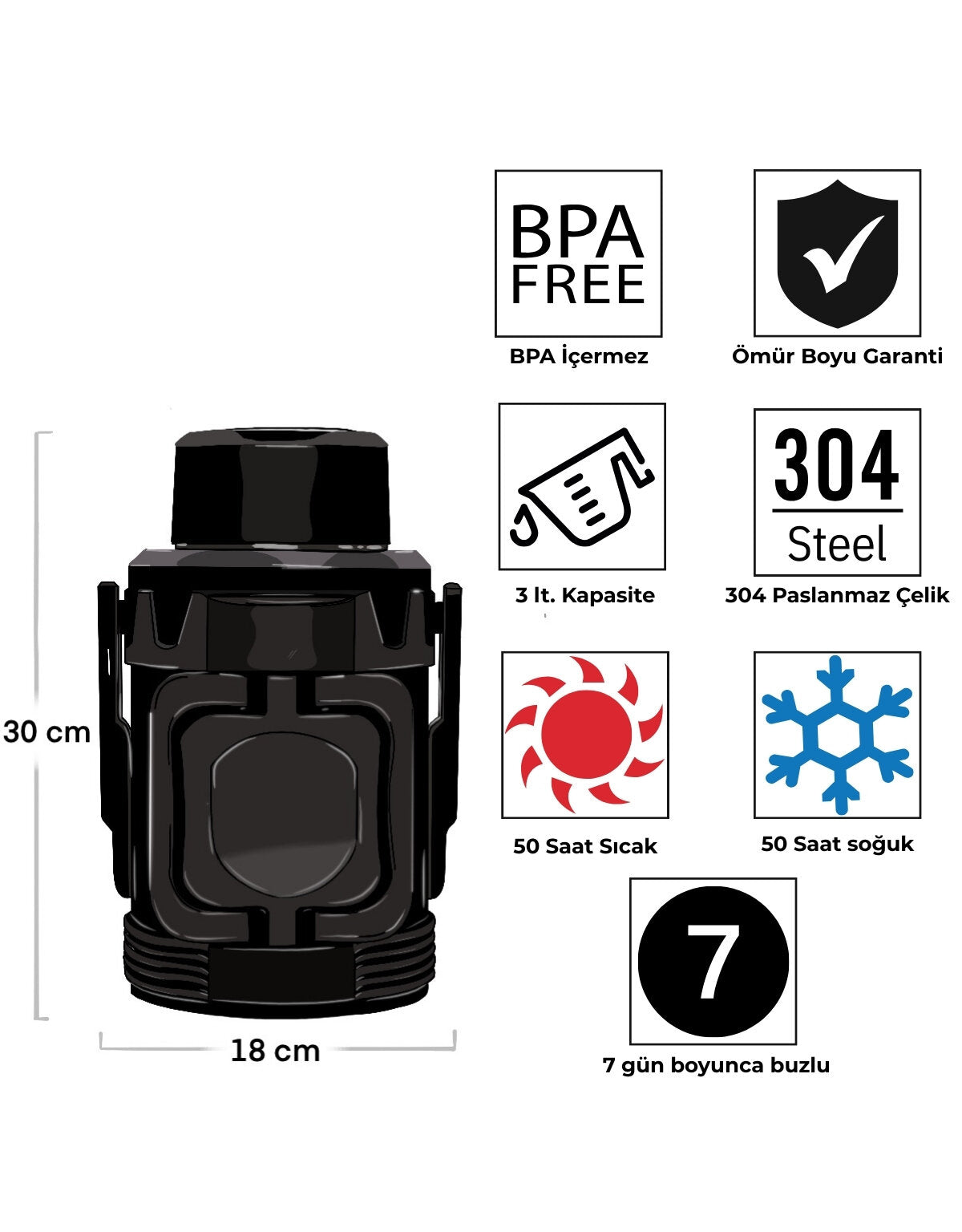 Igloo Big Barrel Termos 3 Litre – Paslanmaz Çelik