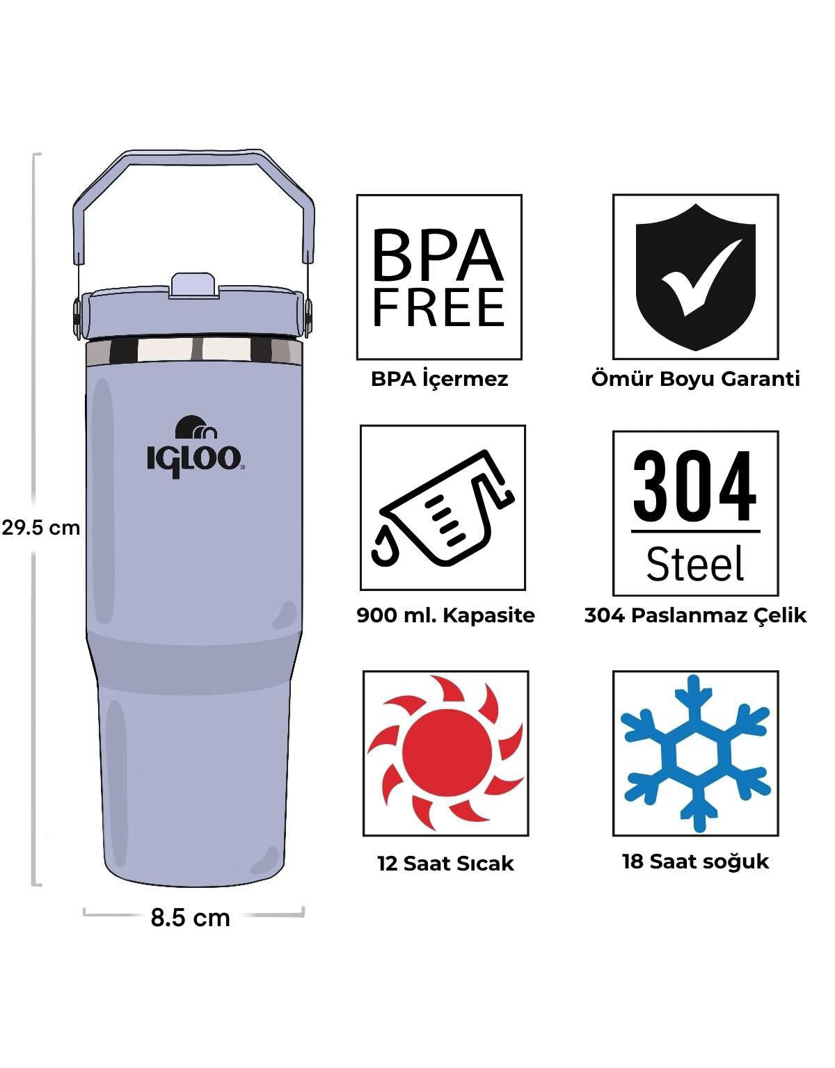 Igloo Powder Termos 900ml-Mavi