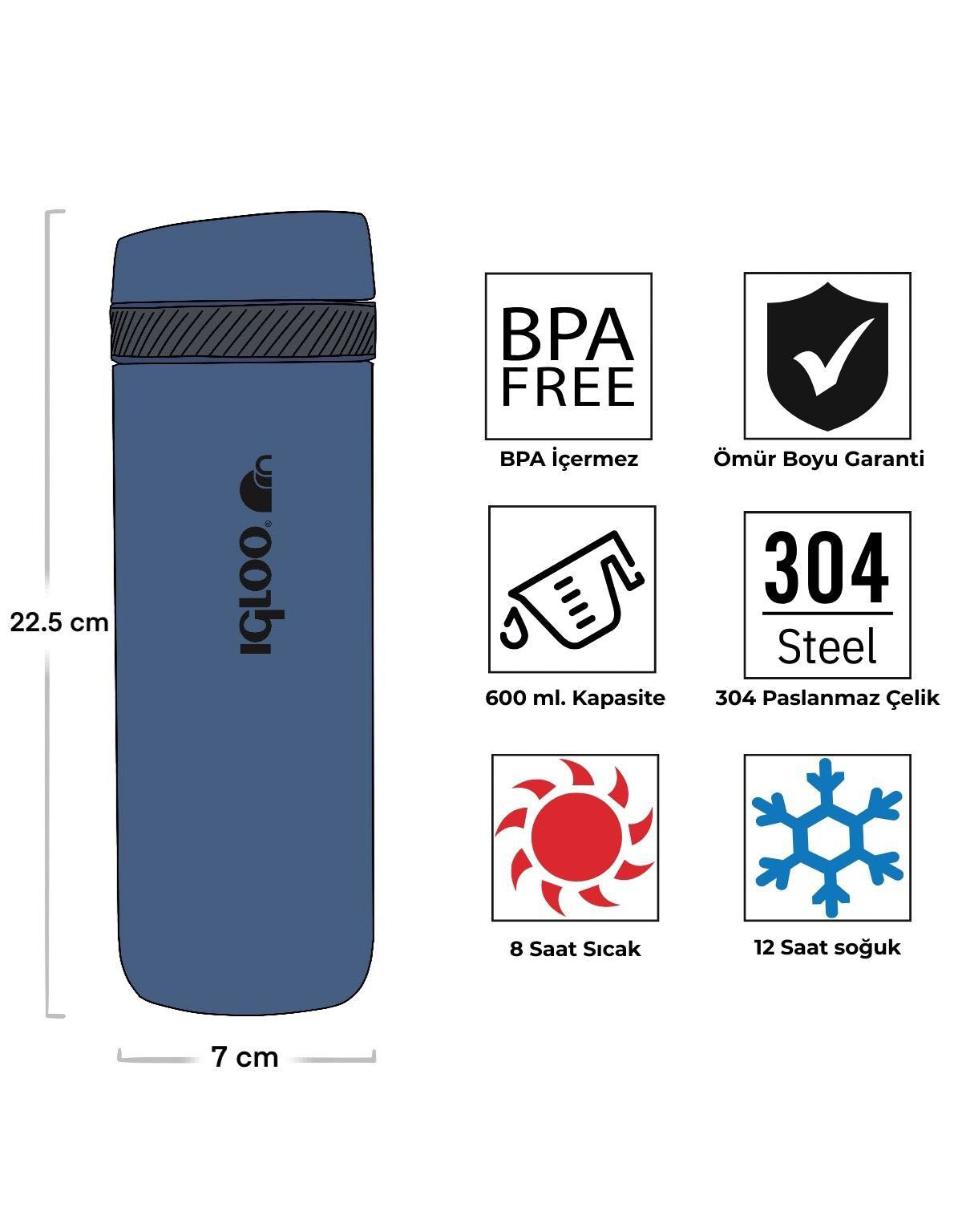Igloo Squid Termos 600ml-Lacivert