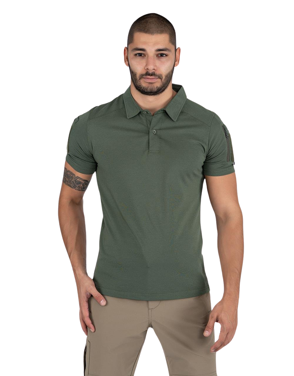Combat Tactical Polo T-Shirt Kısa Kol - Haki