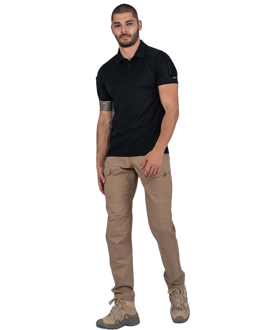Combat Tactical Polo T-Shirt Kısa Kol - Siyah