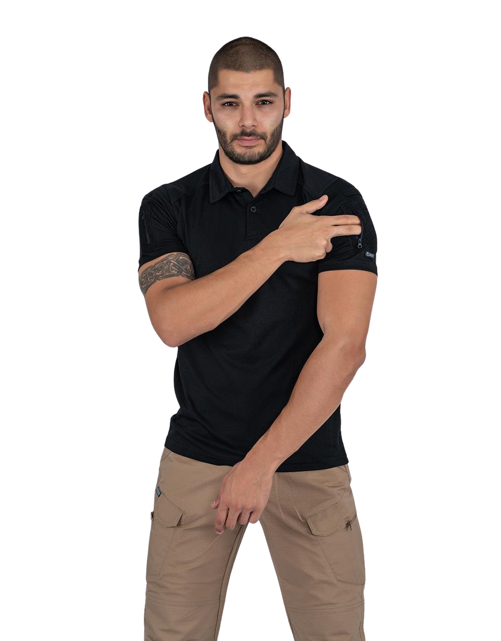 Combat Tactical Polo T-Shirt Kısa Kol - Siyah