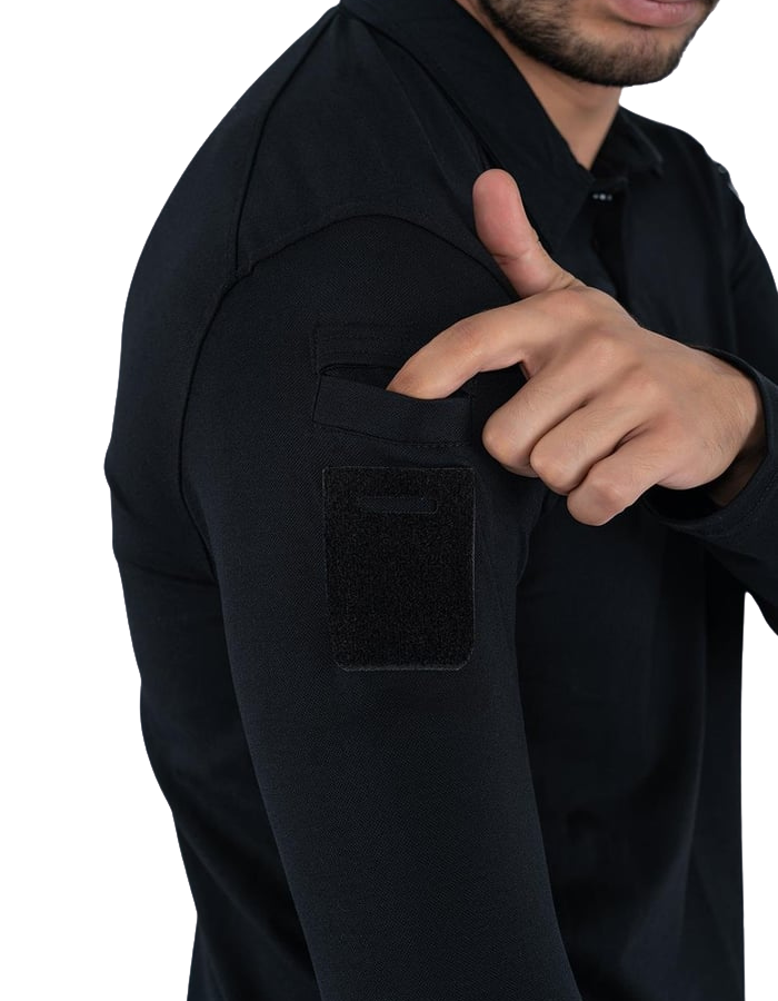 Combat Tactical Polo T-Shirt Uzun Kol - Siyah