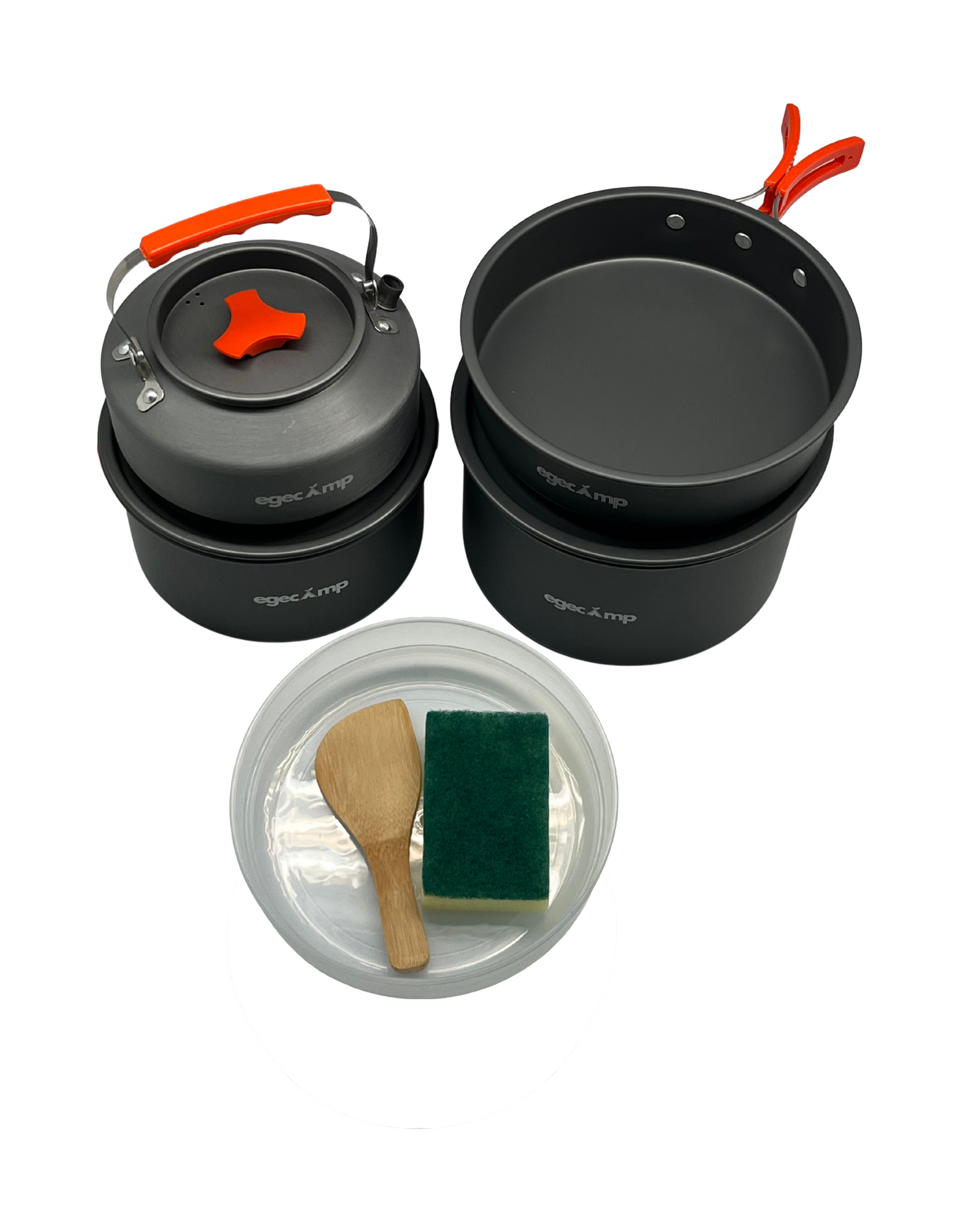 4-5 kişilik aile boyu kamp mutfak seti iç içe geçen tasarım