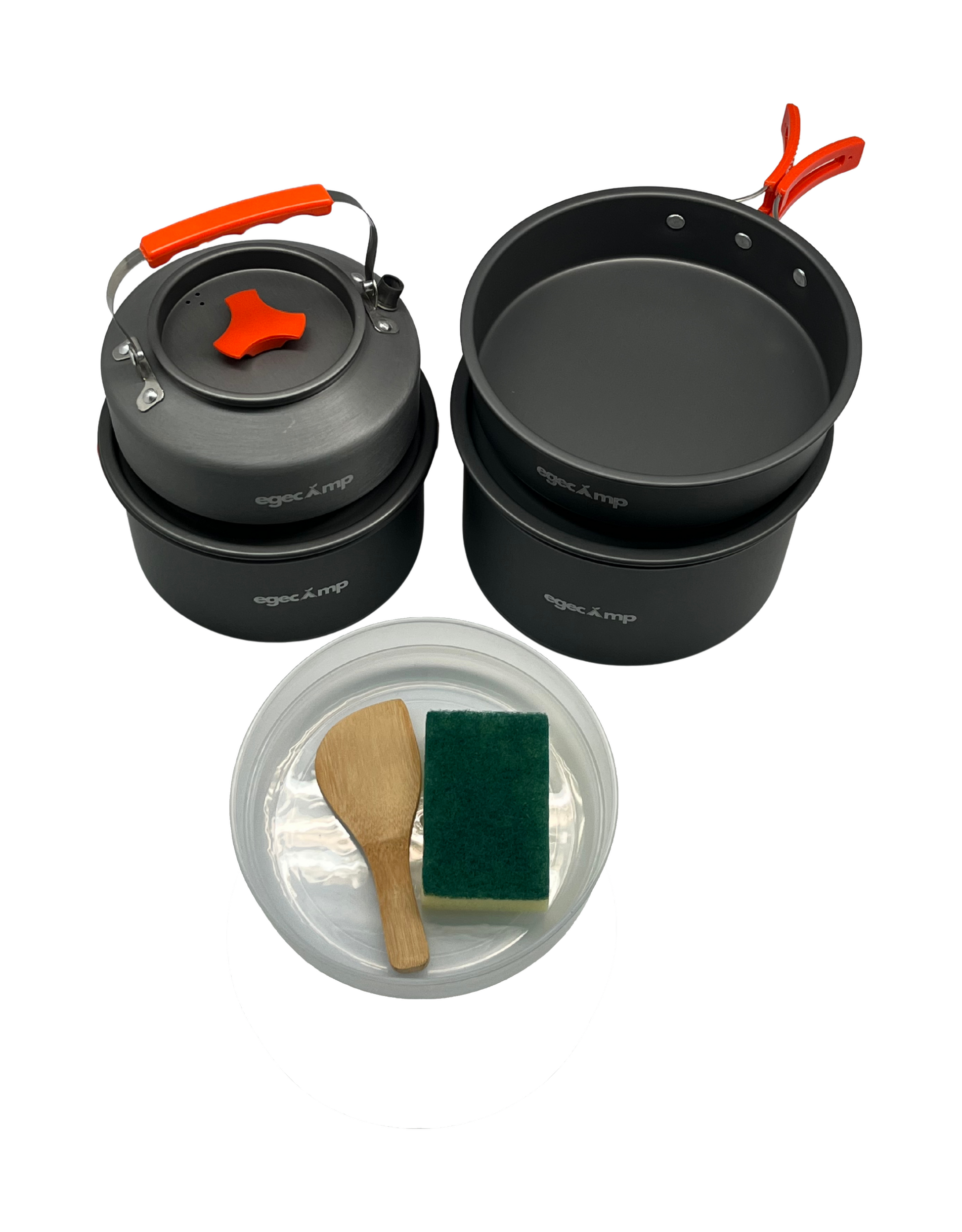 4-5 kişilik aile boyu kamp mutfak seti iç içe geçen tasarım