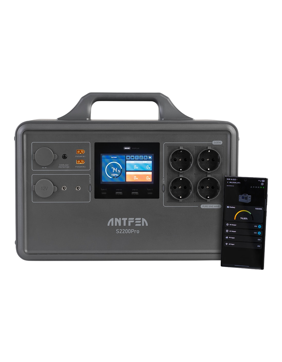 Antfea S2200Pro Taşınabilir Güç Kaynağı – 2400W | 2240Wh LiFePO₄ Batarya