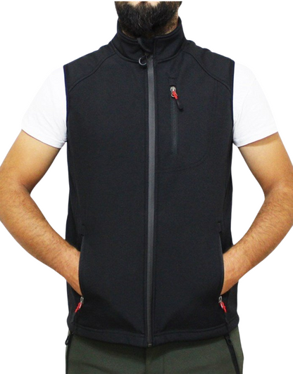 Mudwill Softshell Erkek Yelek – Siyah | Su Geçirmez & Nefes Alabilir