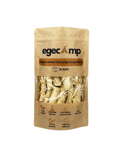 Kimyasalsız Kamp Ateşi ve Soba Yakmak İçin Doğal Odun Yünü