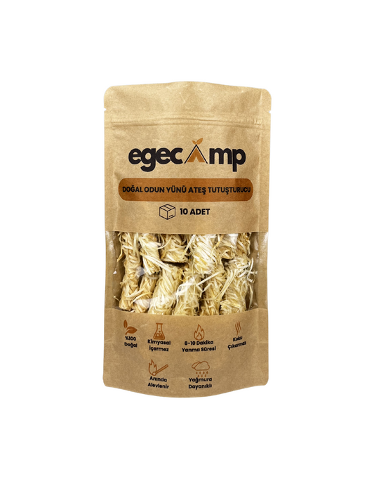 Kimyasalsız Kamp Ateşi ve Soba Yakmak İçin Doğal Odun Yünü