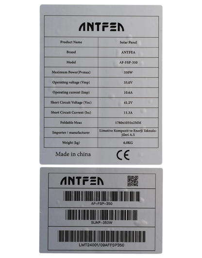 Antfea 350W Esnek Güneş Paneli – Katlanabilir & Eğri Yüzey Uyumlu