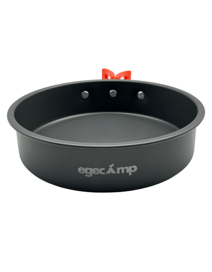 EgeCamp® Pro Max Kamp Pişirme Seti (2 Tencere + Tava + Çaydanlık) | 4-5 Kişilik Büyük Boy