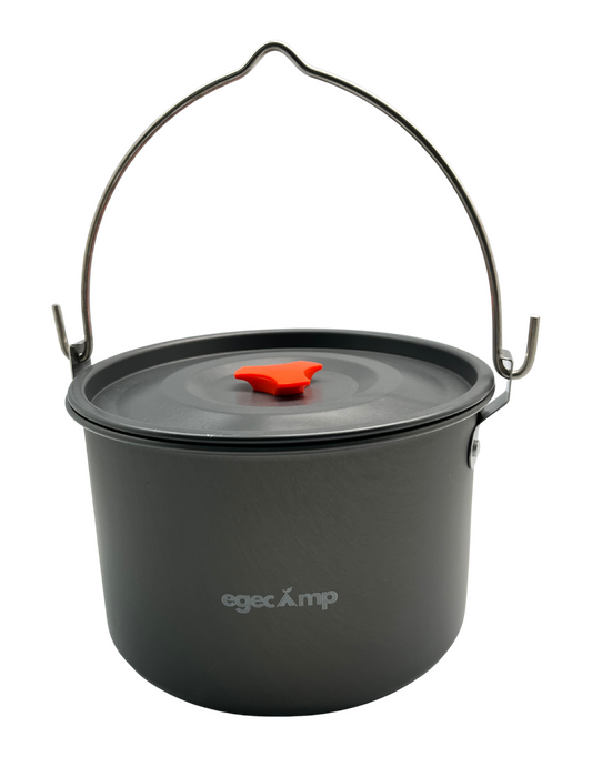 EgeCamp® Pro 4 Litre Kamp Tenceresi (Kazan) | Askılıklı & Büyük Boy